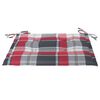 vidaXL Cadeiras jardim c/ almofadões xadrez vermelho 2 pcs teca maciça