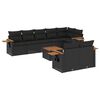 vidaXL 9 pcs conjunto de sof&aacute;s p/ jardim c/ almofad&otilde;es vime PE preto