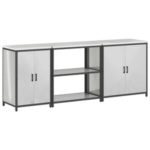 vidaXL Conjunto de Armazenamento de Cozinha HATTEM 3 unid. Prateado