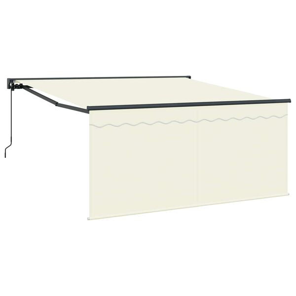vidaXL Toldo Retr&aacute;til Manual Creme 300 x 250 cm Poli&eacute;ster e Alum&iacute;nio