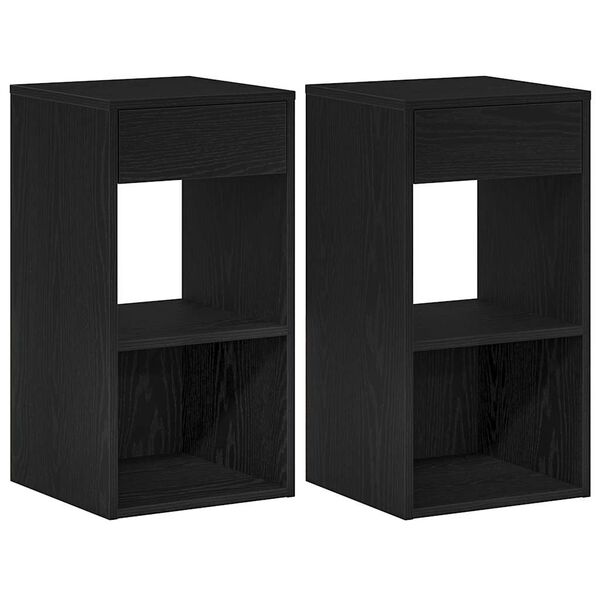 vidaXL Mesas de cabeceira com gaveta 2 pcs 35x34x66,5cm carvalho preto