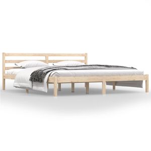 vidaXL Estrutura de cama super king 180x200 cm pinho maci&ccedil;o