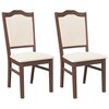 vidaXL Cadeiras de jantar com almofad&otilde;es 2 pcs madeira maci&ccedil;a castanho