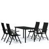 vidaXL 5 pcs Conjunto de jantar para jardim preto