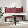 vidaXL Cabeceira Suspensa Riscas Vinho Vermelho 170 x 55 x 5 cm tecido