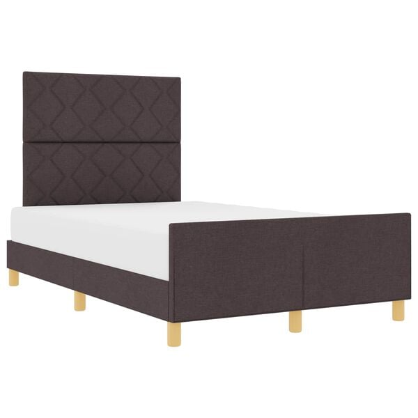 vidaXL Estrutura da Cama Castanho escuro 120 x 190 cm tecido