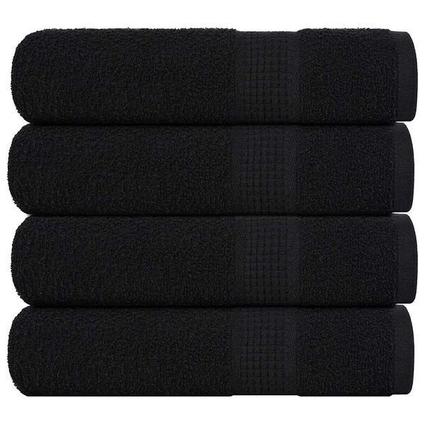 vidaXL Toalhas de m&atilde;os FROGN 4 pcs 50x100 cm 360 g/m&sup2; preto