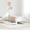 vidaXL Estrutura de cama c/ gavetas 90x200 cm pinho maci&ccedil;o branco