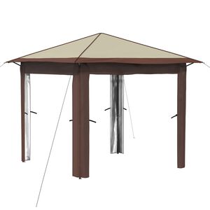 vidaXL Gazebo sem Lado 2,6 x 2,6 m Creme e Marrom