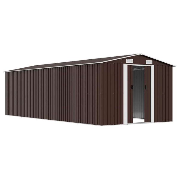 vidaXL Abrigo de jardim 257x580x181 cm metal castanho