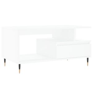 vidaXL Mesa de centro 90x49x45 cm derivados de madeira branco