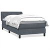 vidaXL Cama com molas/colch&atilde;o 100x210 cm veludo cinzento-escuro