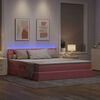vidaXL Cama com arruma&ccedil;&atilde;o e LED com colch&atilde;o Rosa 180 x 200 cm Veludo