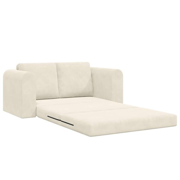 vidaXL Sof&aacute;-Cama 60cm Creme Veludo