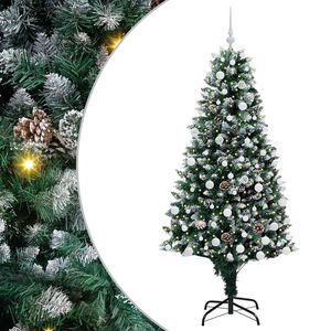 vidaXL &Aacute;rvore de Natal Artificial Verde 180 cm PVC, A&ccedil;o e Pl&aacute;stico