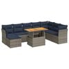 vidaXL 6 pcs conjunto sof&aacute;s de jardim com almofad&otilde;es vime cinzento