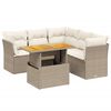 vidaXL 5 pcs conjunto de sof&aacute;s p/ jardim com almofad&otilde;es vime PE bege