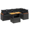 vidaXL 6 pcs conjunto sof&aacute;s de jardim c/ almofad&otilde;es vime PE preto