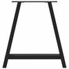 vidaXL P&eacute;s para mesa de jantar em formato A, 2 pe&ccedil;as, preto, 80x (72-73) cm, a&ccedil;o