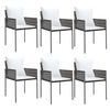 vidaXL Cadeiras jardim c/ almofad&otilde;es 6pcs 54x61x83 cm vime PE castanho