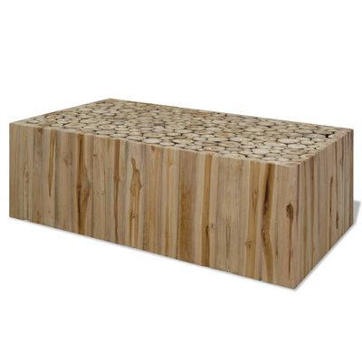 vidaXL Mesa de centro em madeira de teca genuína 90x50x30 cm