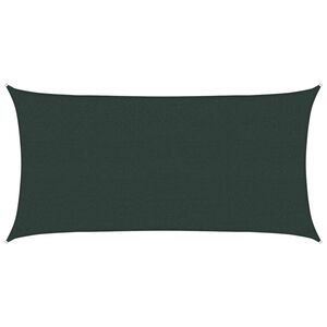 vidaXL Vela de Sombra Retangular 2 x 6 m HDPE Verde-Escuro
