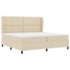 vidaXL Cama Box com colch&atilde;o com cabeceira Creme 200 x 200 cm tecido