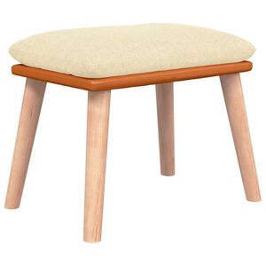 vidaXL Apoio de p&eacute;s 45x29,5x35 cm tecido/couro artificial cor creme