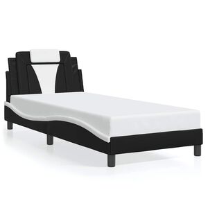 vidaXL Estrutura de cama Viana sem colch&atilde;o couro artificial 90x190cm