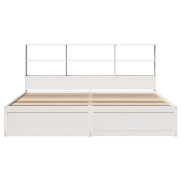 vidaXL Cama sem colch&atilde;o 180x200 cm madeira de pinho maci&ccedil;a branco