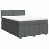 vidaXL Cama com molas/colch&atilde;o 140x190 cm tecido cinzento-escuro