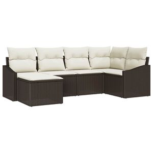 vidaXL Conjunto de Jantar para Jardim 6 pcs Marrom e Creme