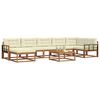 vidaXL Conjunto de Sof&aacute;s para Exterior 8 pcs Natural e Creme