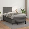 vidaXL Cama boxspring com colch&atilde;o 120x190 cm couro artificial cinzento