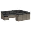 vidaXL 11 pcs conjunto sof&aacute;s de jardim c/ almofad&otilde;es vime PE cinzento