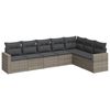 vidaXL 7 pcs conjunto sof&aacute;s p/ jardim c/ almofad&otilde;es vime PE cinzento