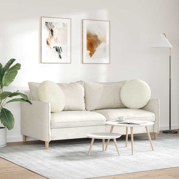 vidaXL Almofadas de Assento 2 pcs Creme &Oslash; 40 x 13 cm Veludo