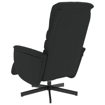 vidaXL Cadeira reclinável com apoio de pés couro artificial preto