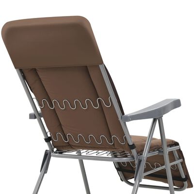 vidaXL Cadeiras de jardim dobráveis com almofadões 2 pcs castanho
