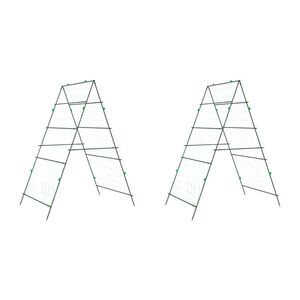 vidaXL Treli&ccedil;as jardim p/ plantas trepadeiras 2 pcs estrutura em A a&ccedil;o