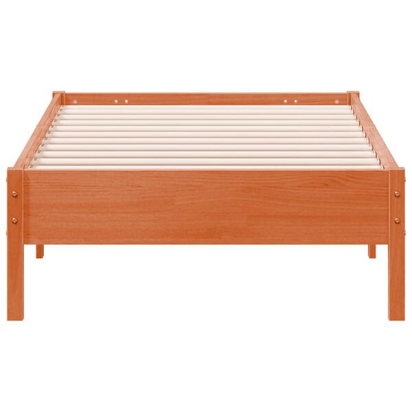 vidaXL Cama sem colch&atilde;o 90x190 cm madeira de pinho maci&ccedil;a castanho-mel