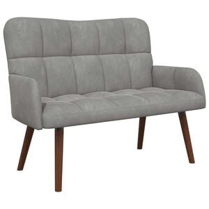 vidaXL Sof&aacute; para 2 Pessoas Cinzento-claro 115 x 61 x 87 cm Veludo