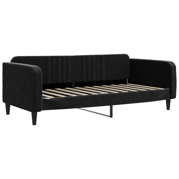 vidaXL Sof&aacute;-cama com colch&atilde;o 100x200 cm veludo preto