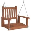 vidaXL Cadeira de baloi&ccedil;o com correntes de metal abeto maci&ccedil;o castanho