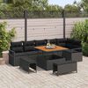 vidaXL Conjunto de Sof&aacute; de Jardim 9 pcs Preto Rattan Sint&eacute;tico