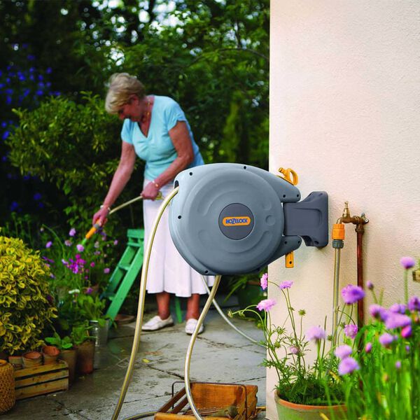 Hozelock Enrolador mangueira + mangueira 10m montagem parede Auto Reel