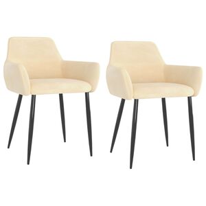 vidaXL Cadeiras de jantar 2 pcs veludo cor creme