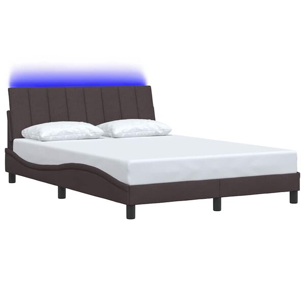 vidaXL Estrutura de cama sem colch&atilde;o Hanko 120x200 cm tecido castanho-escuro