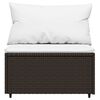 vidaXL 4 pcs conjunto lounge jardim c/ almofad&otilde;es vime PE castanho