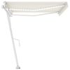 vidaXL Toldo autom&aacute;tico com LED e sensor de vento 450x350 cm cor creme